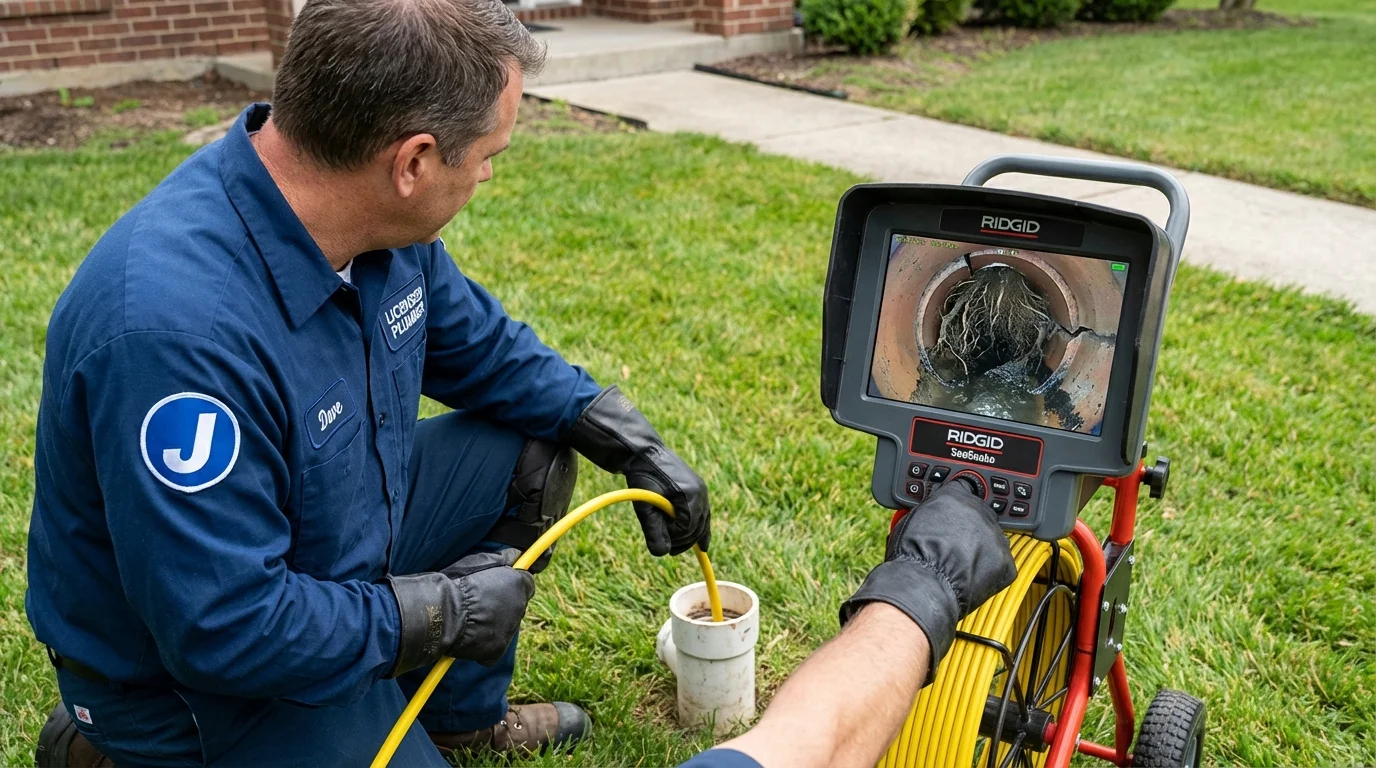 Sewer camera inspection being performed by Johns Plumbing LLC in Raceland